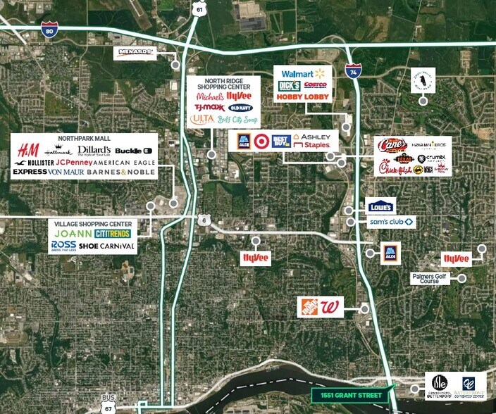 1551 Grant st, Bettendorf, IA à louer - Aérien – Image 2 sur 2