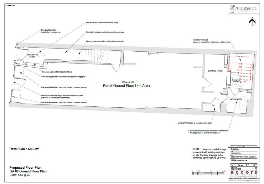 305 Brompton Rd, Londres à louer - Plan d’étage – Image 2 sur 3