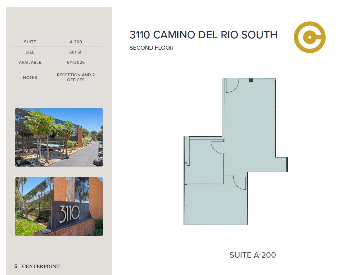 3110 Camino del Rio S, San Diego, CA à louer Plan d’étage– Image 1 sur 1