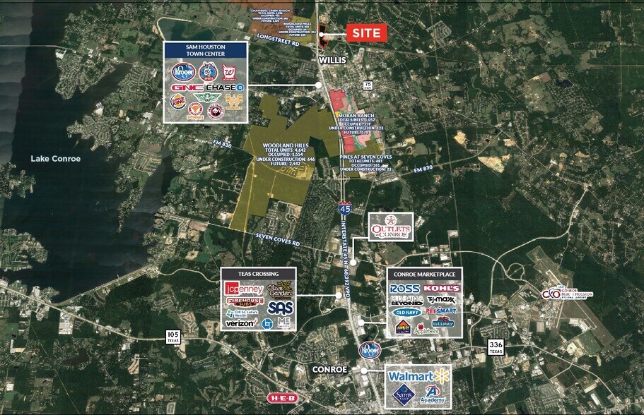 Longstreet & I-45, Willis, TX à vendre - Aérien – Image 2 sur 2