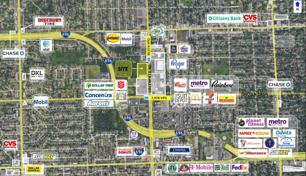 26101 Greenfield Rd, Southfield, MI à louer - Aérien – Image 2 sur 3