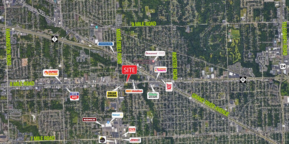 29005-29023 W 8 Mile Rd, Livonia, MI à vendre - Aérien – Image 2 sur 2