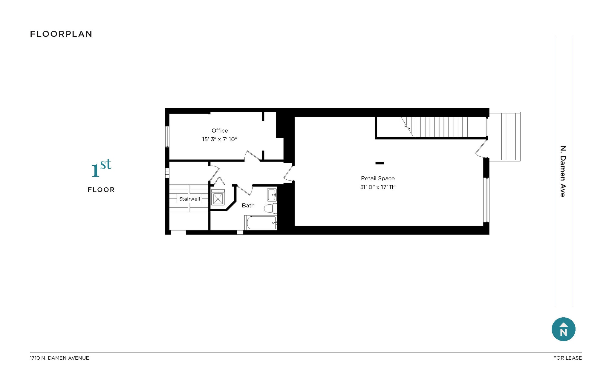 1710 N Damen Ave, Chicago, IL à louer Plan d’étage– Image 1 sur 1
