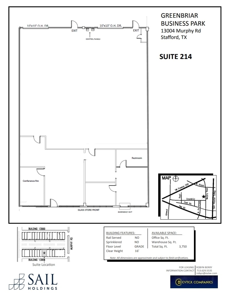 13000 Murphy Rd, Stafford, TX à louer Plan d’étage– Image 1 sur 1