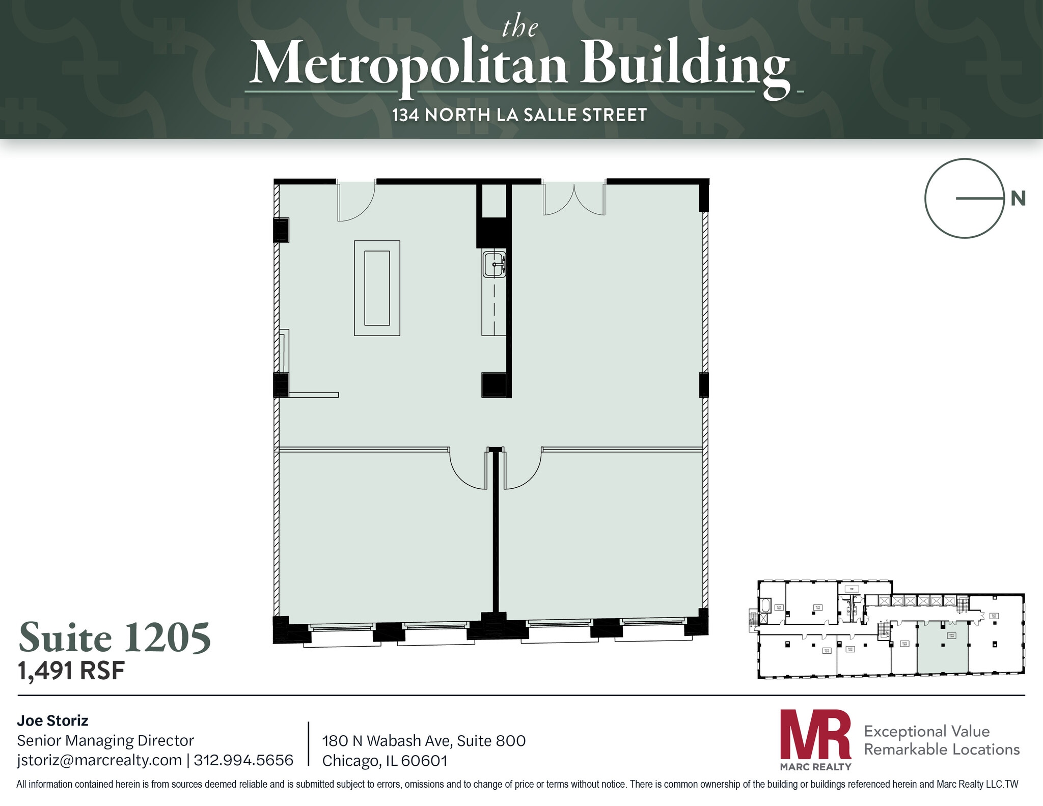 134 N LaSalle St, Chicago, IL à louer Plan d’étage– Image 1 sur 1