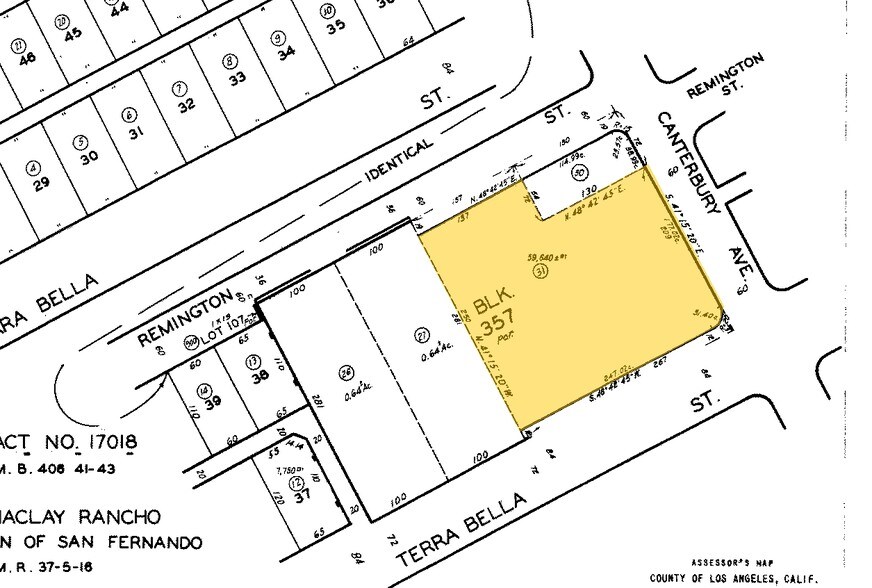14061 Terra Bella St, Arleta, CA à vendre - Plan cadastral – Image 2 sur 3