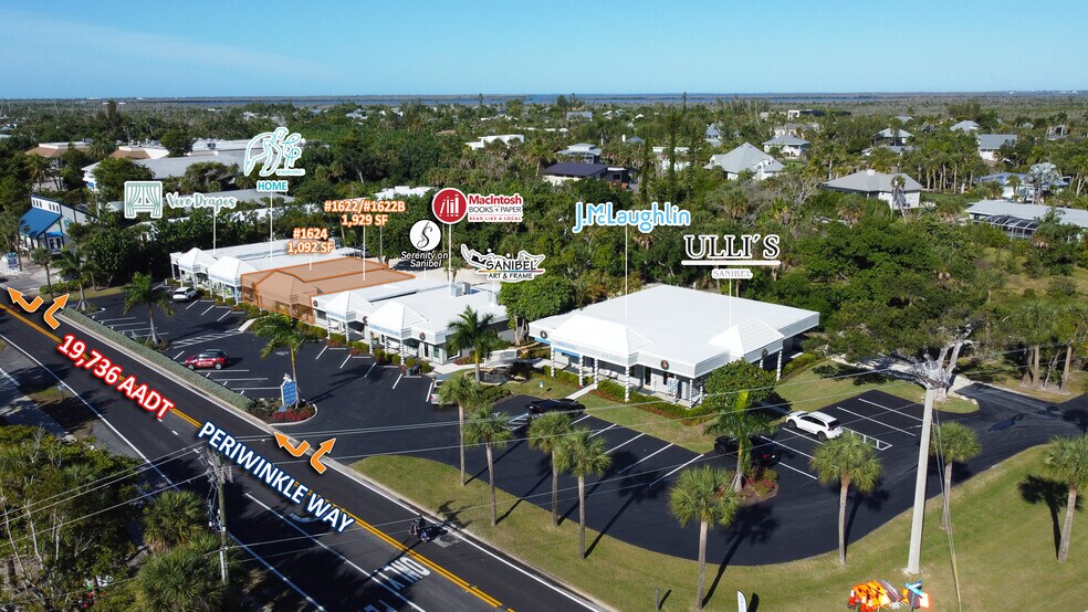 1618-1628 Periwinkle Way, Sanibel, FL à louer - Photo de l’immeuble – Image 1 sur 8
