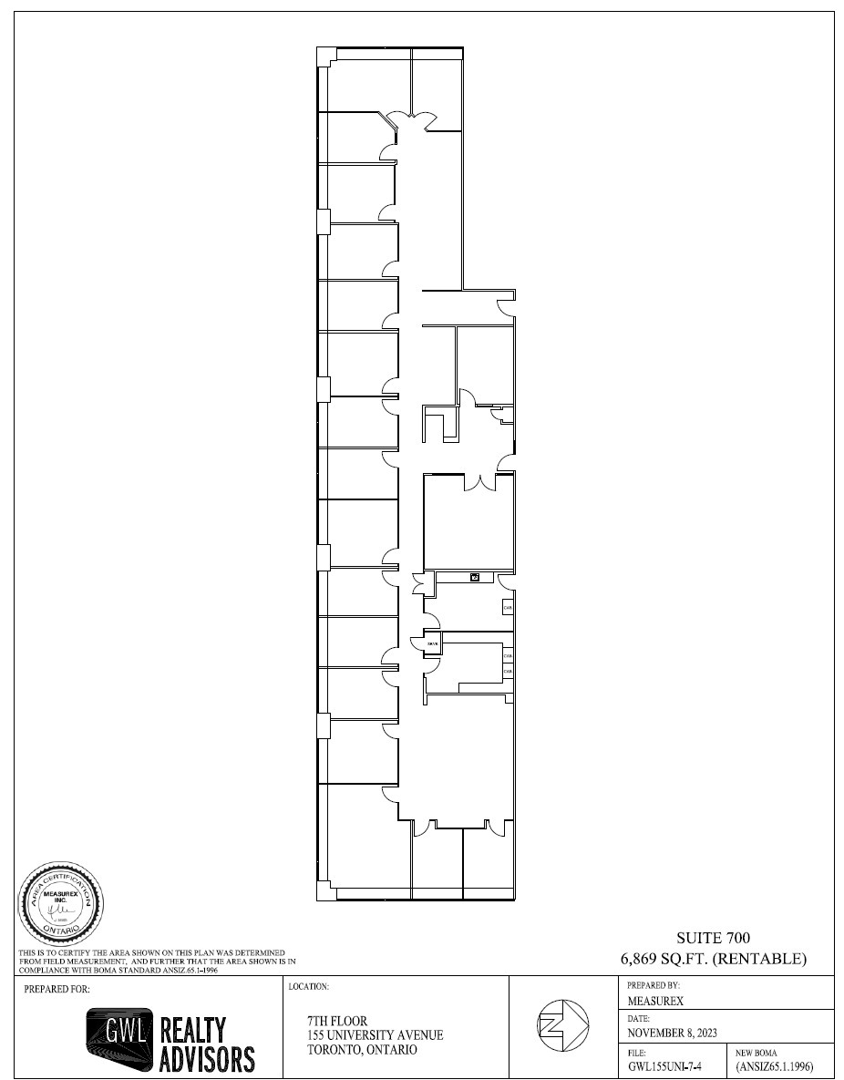 155 University Ave, Toronto, ON à louer Plan d’étage– Image 1 sur 1