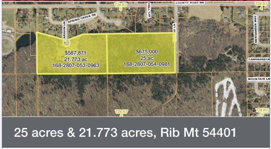 21.773 ac off Karavin Lane, Rib Mountain, WI à vendre - Photo principale – Image 1 sur 2