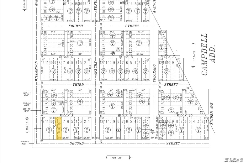 208 E Second St, Winslow, AZ à vendre - Plan cadastral – Image 2 sur 2