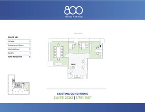 800 Third Ave, New York, NY à louer Plan d’étage– Image 2 sur 5