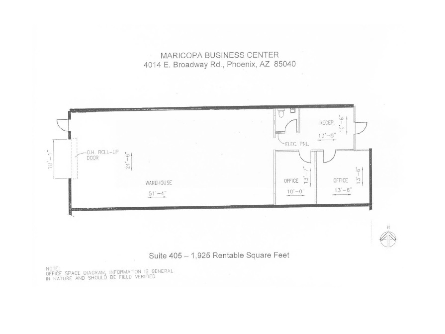 4014 E Broadway Rd, Phoenix, AZ à louer Plan d’étage– Image 1 sur 1