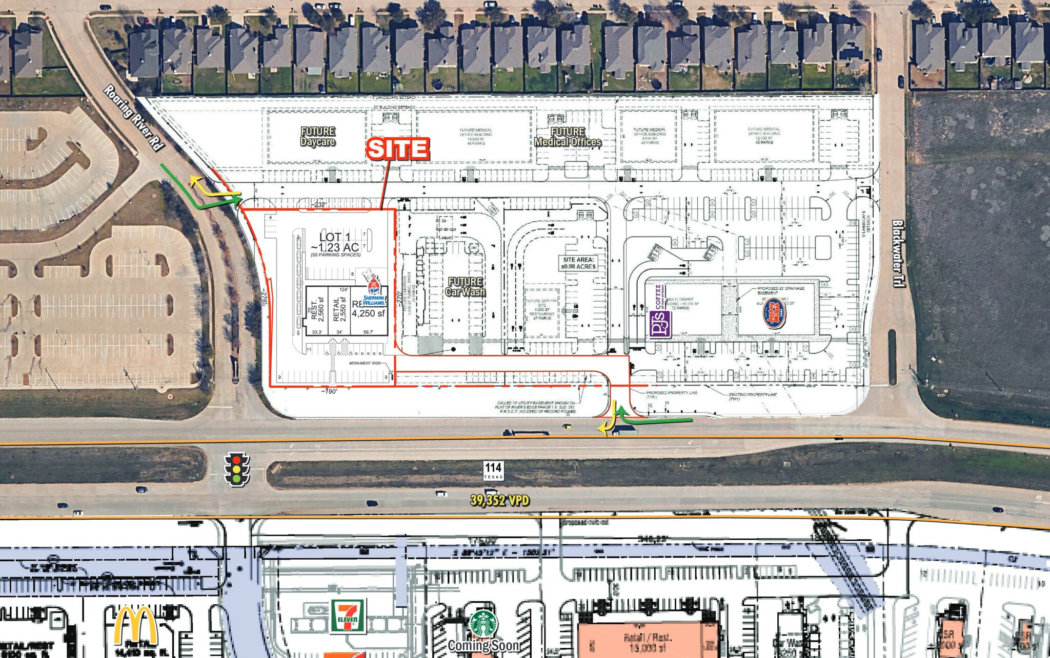 Roaring River Rd & Hwy 114, Justin, TX à louer Plan de site– Image 1 sur 4