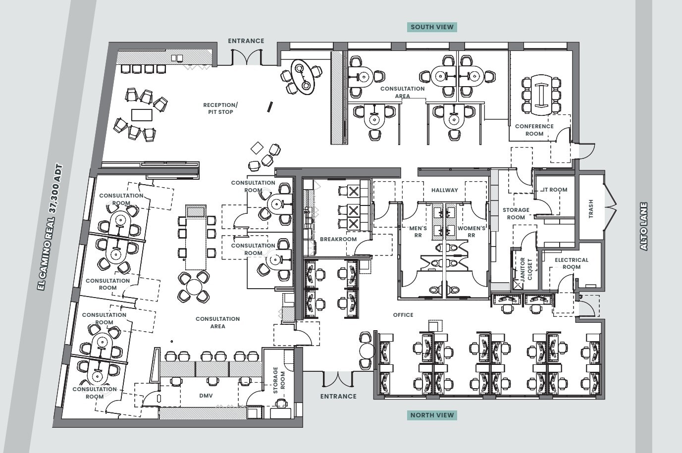 57-65 El Camino Real, Menlo Park, CA à louer Plan d’étage– Image 1 sur 1