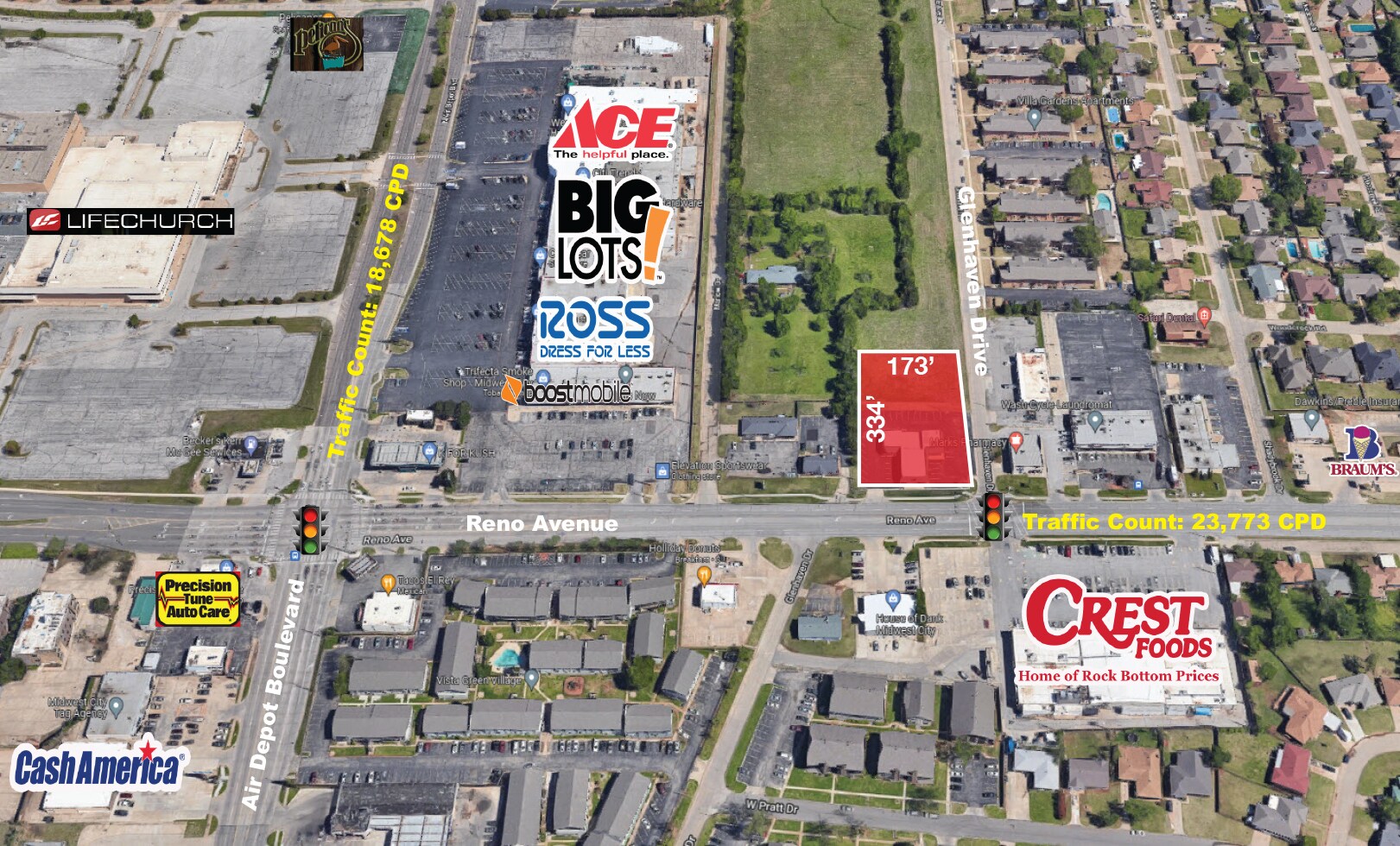 7121 E Reno Ave, Midwest City, OK à vendre Aérien– Image 1 sur 2