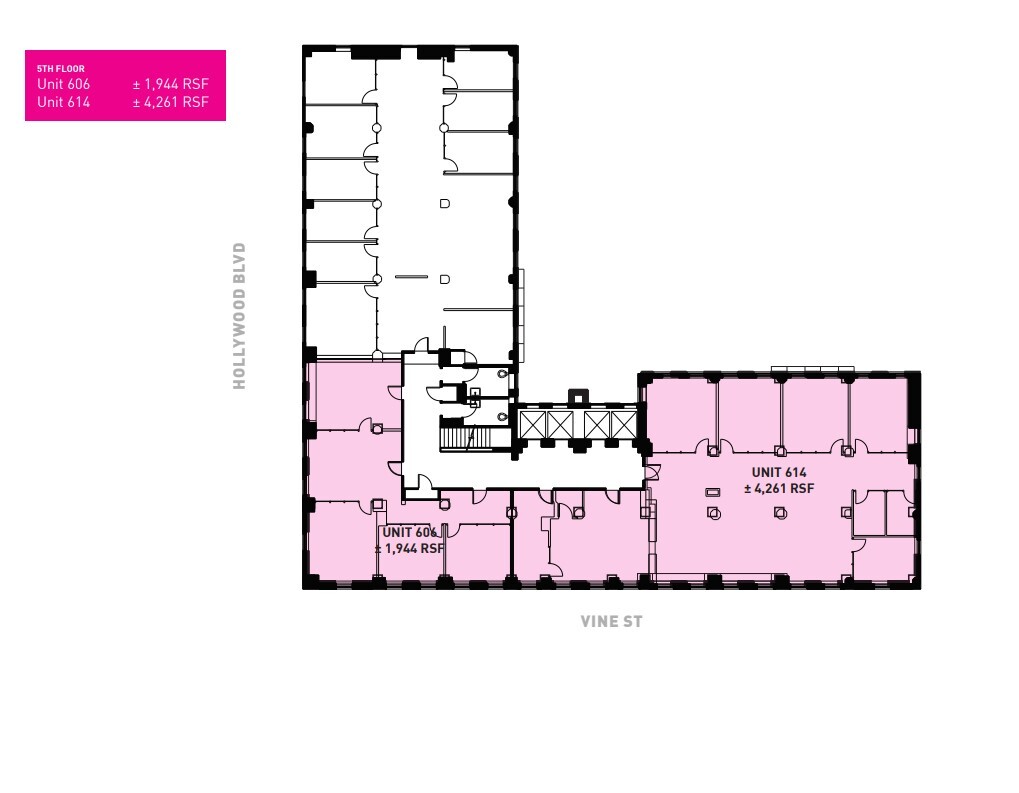 1680 N Vine St, Hollywood, CA à louer Plan d’étage– Image 1 sur 1