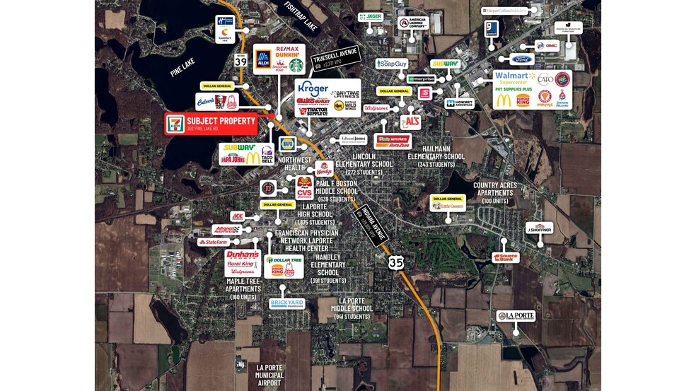 201 Pine Lake Ave, La Porte, IN à vendre - Aérien – Image 3 sur 6