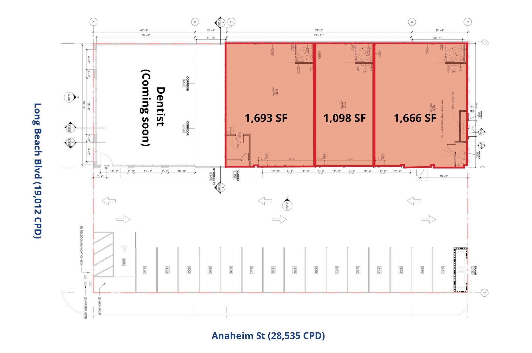 1300-1310 Long Beach Blvd, Long Beach, CA à louer Plan d’étage– Image 1 sur 1