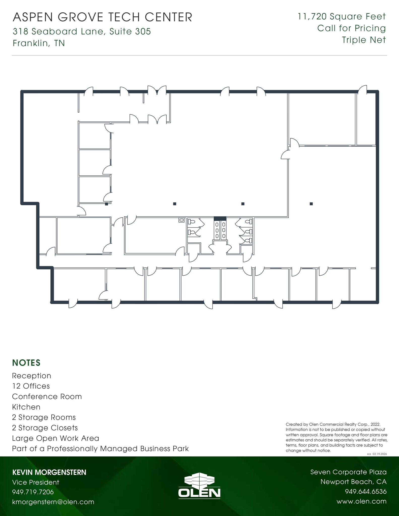 318 Seaboard Ln, Franklin, TN à louer Plan d’étage– Image 1 sur 1