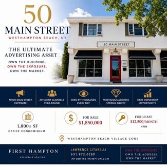 Plus de détails pour 50 Main St, Westhampton Beach, NY - Local commercial à vendre