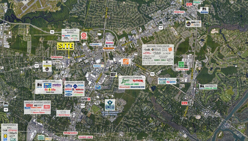 4505-4621 Market St, Wilmington, NC à louer - Aérien – Image 3 sur 3