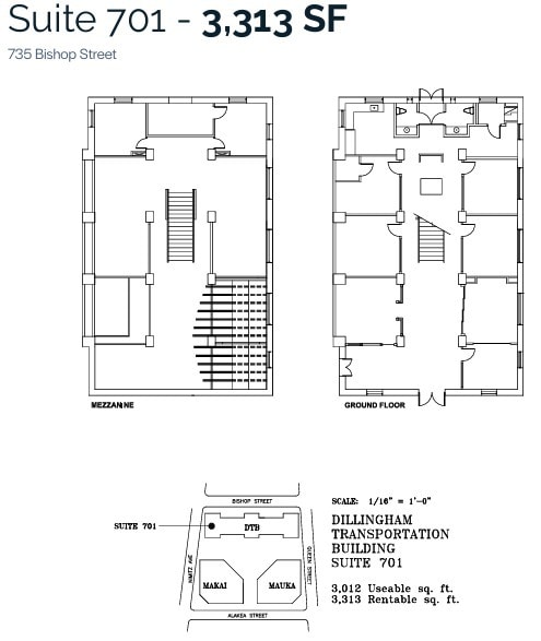 733 Bishop St, Honolulu, HI à louer Plan d’étage– Image 1 sur 1