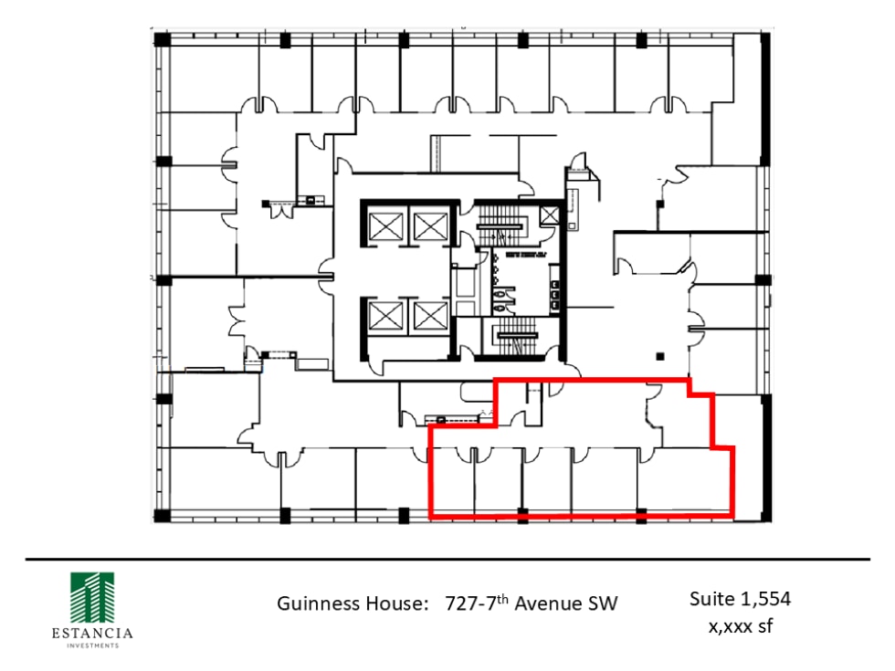 727 7th Ave SW, Calgary, AB à louer Plan d’étage– Image 1 sur 7