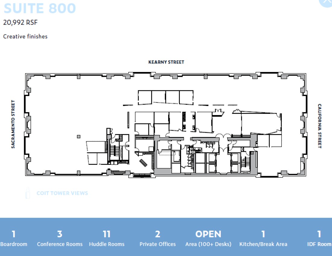 600 California St, San Francisco, CA à louer Plan d’étage– Image 1 sur 1