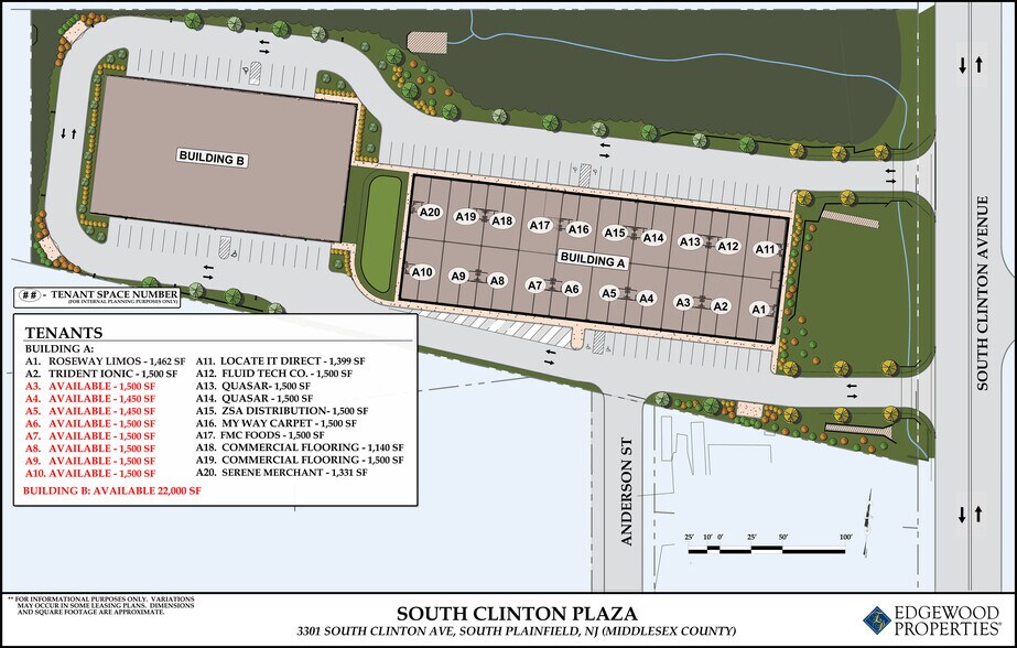 3301-3393 S Clinton Ave, South Plainfield, NJ à louer - Plan de site – Image 2 sur 8