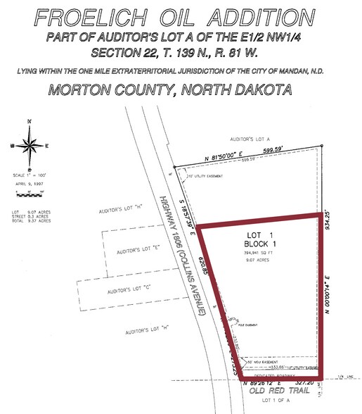100 Old Red Tail NE, Mandan, ND à vendre - Plan cadastral – Image 2 sur 2