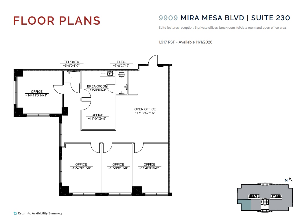 9909 Mira Mesa Blvd, San Diego, CA à louer Plan d’étage– Image 1 sur 1