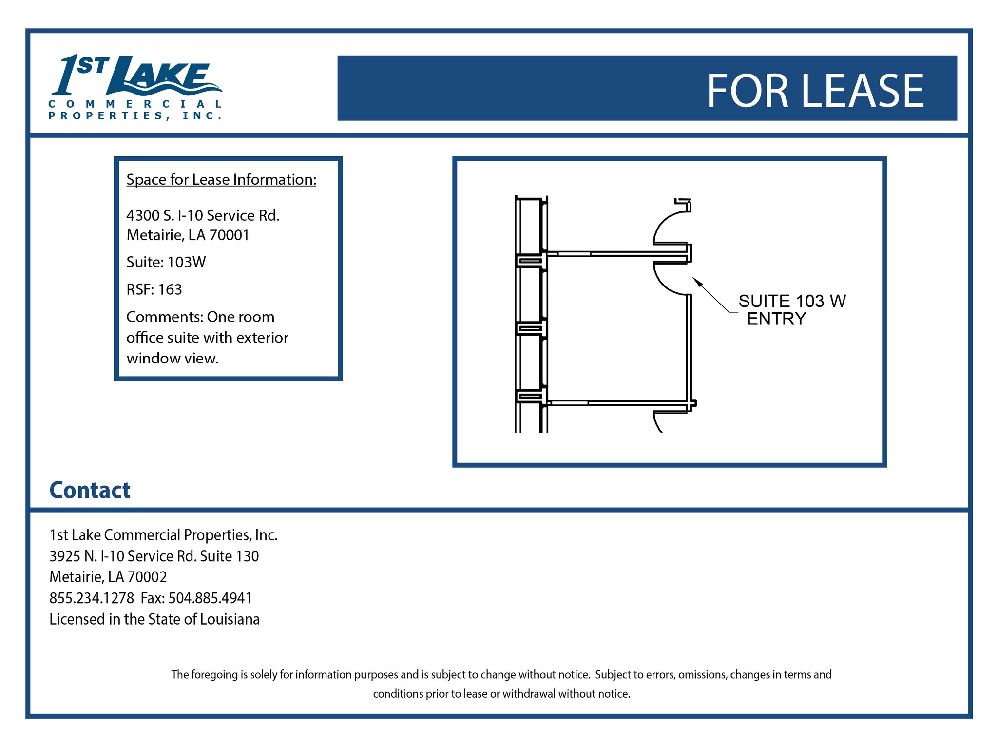 4300 S I-10 Service Rd, Metairie, LA à louer Plan d’étage– Image 1 sur 1