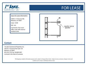 4300 S I-10 Service Rd, Metairie, LA à louer Plan d’étage– Image 1 sur 1
