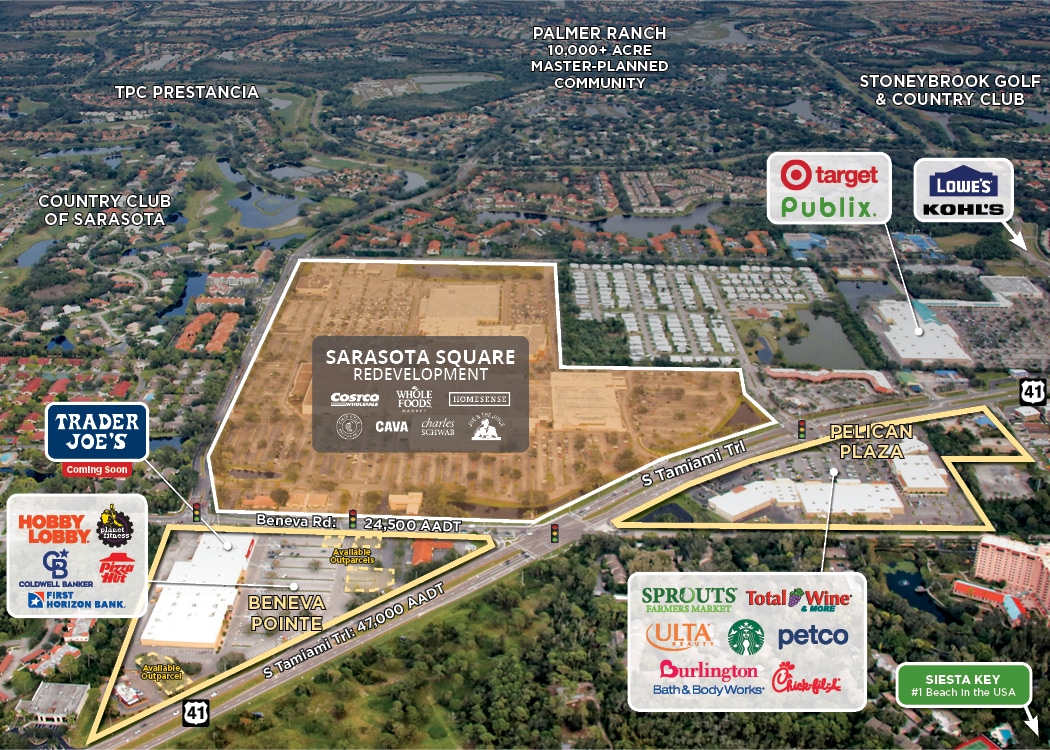 8191-8195 S Tamiami Trl, Sarasota, FL à louer Aérien– Image 1 sur 5