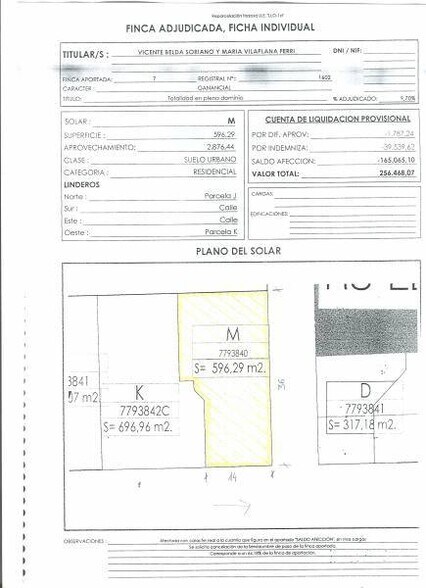 Terrain dans València, Valencia à louer - Plan de site – Image 1 sur 2