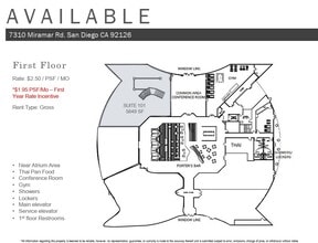 7310 Miramar Rd, San Diego, CA à louer Plan d’étage– Image 2 sur 2