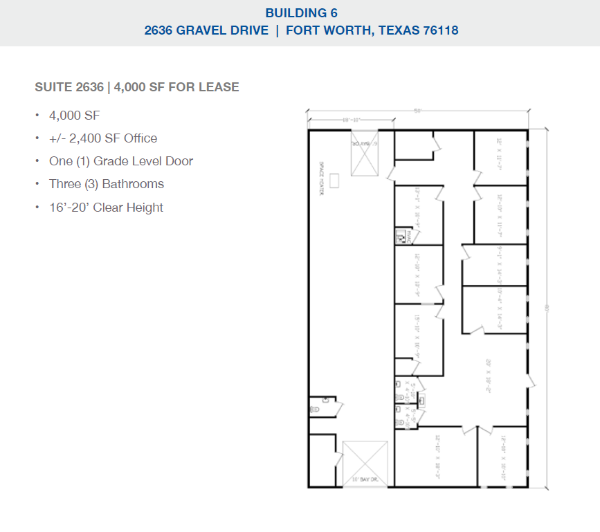 2501-2519 Gravel Dr, Fort Worth, TX à louer Plan d’étage– Image 1 sur 1