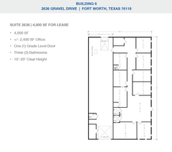 2501-2519 Gravel Dr, Fort Worth, TX à louer Plan d’étage– Image 1 sur 1