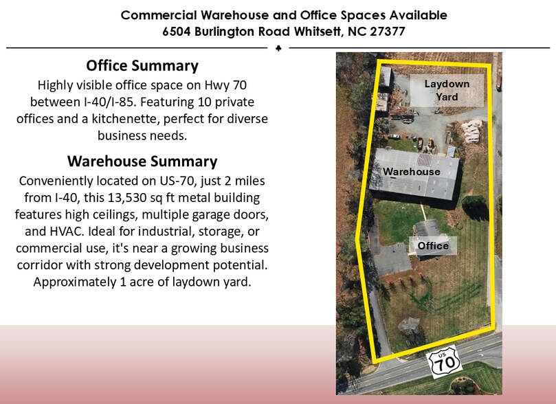 6504 Burlington Rd, Whitsett, NC à louer - Photo de l’immeuble – Image 1 sur 8