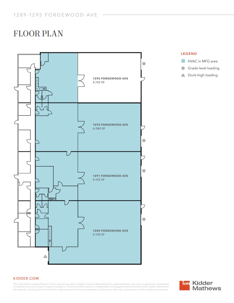1289-1295 Forgewood Ave, Sunnyvale, CA à louer Plan d’étage– Image 1 sur 2
