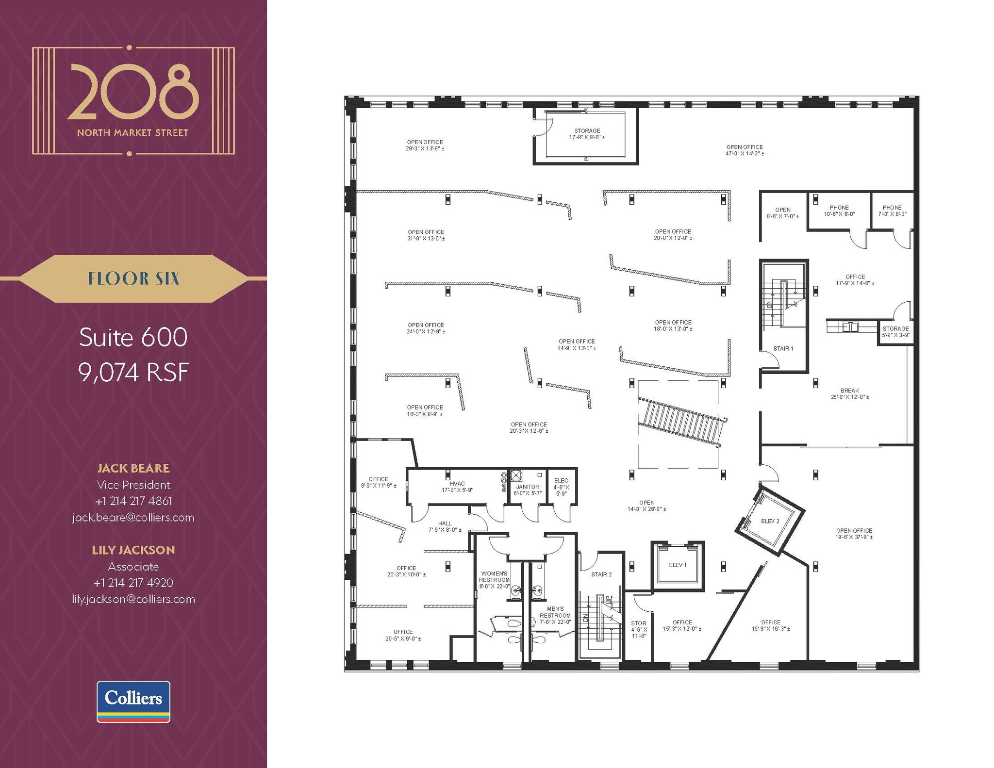 208 N Market St, Dallas, TX à louer Plan d’étage– Image 1 sur 1