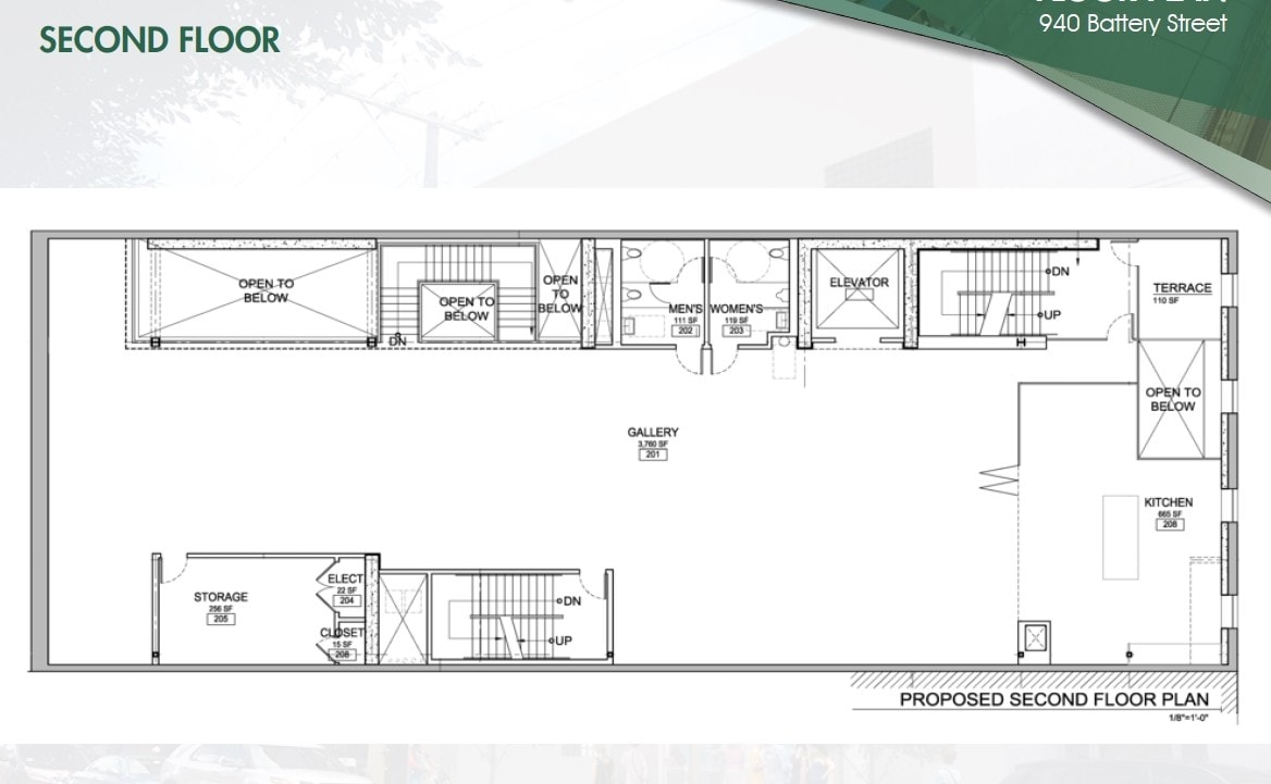 940 Battery St, San Francisco, CA à louer Plan d’étage– Image 1 sur 1