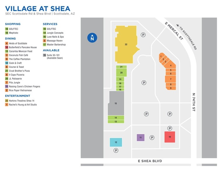 7318-7366 E Shea Blvd, Scottsdale, AZ à louer - Plan de site – Image 2 sur 22