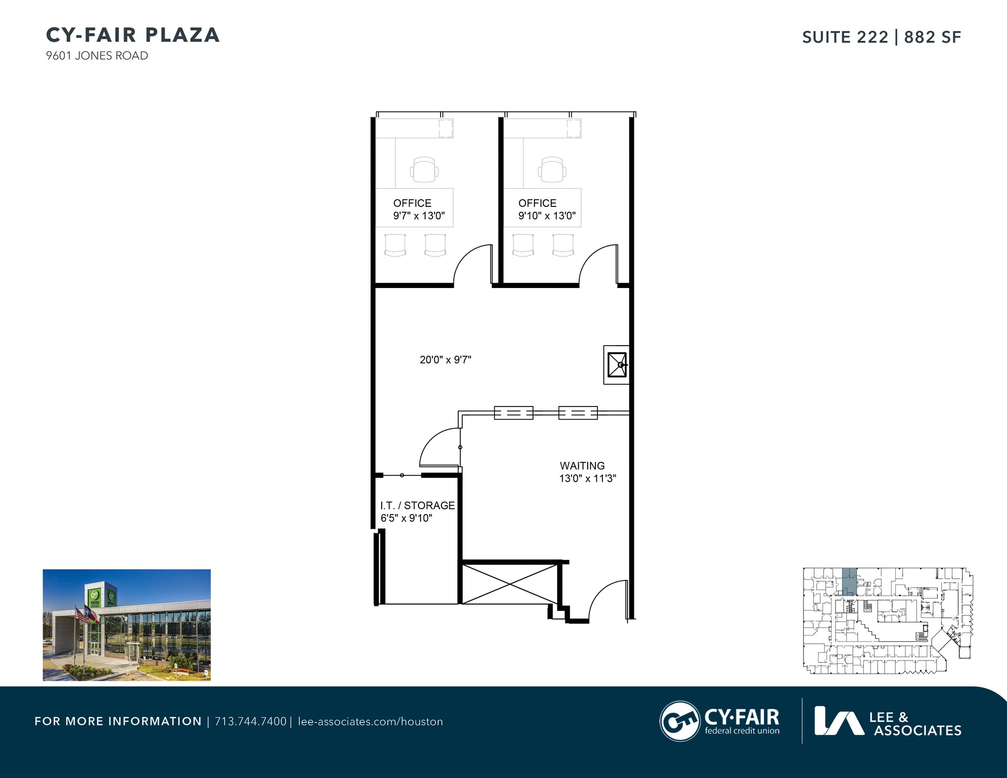 9601 Jones Rd, Houston, TX à louer Plan d’étage– Image 1 sur 2