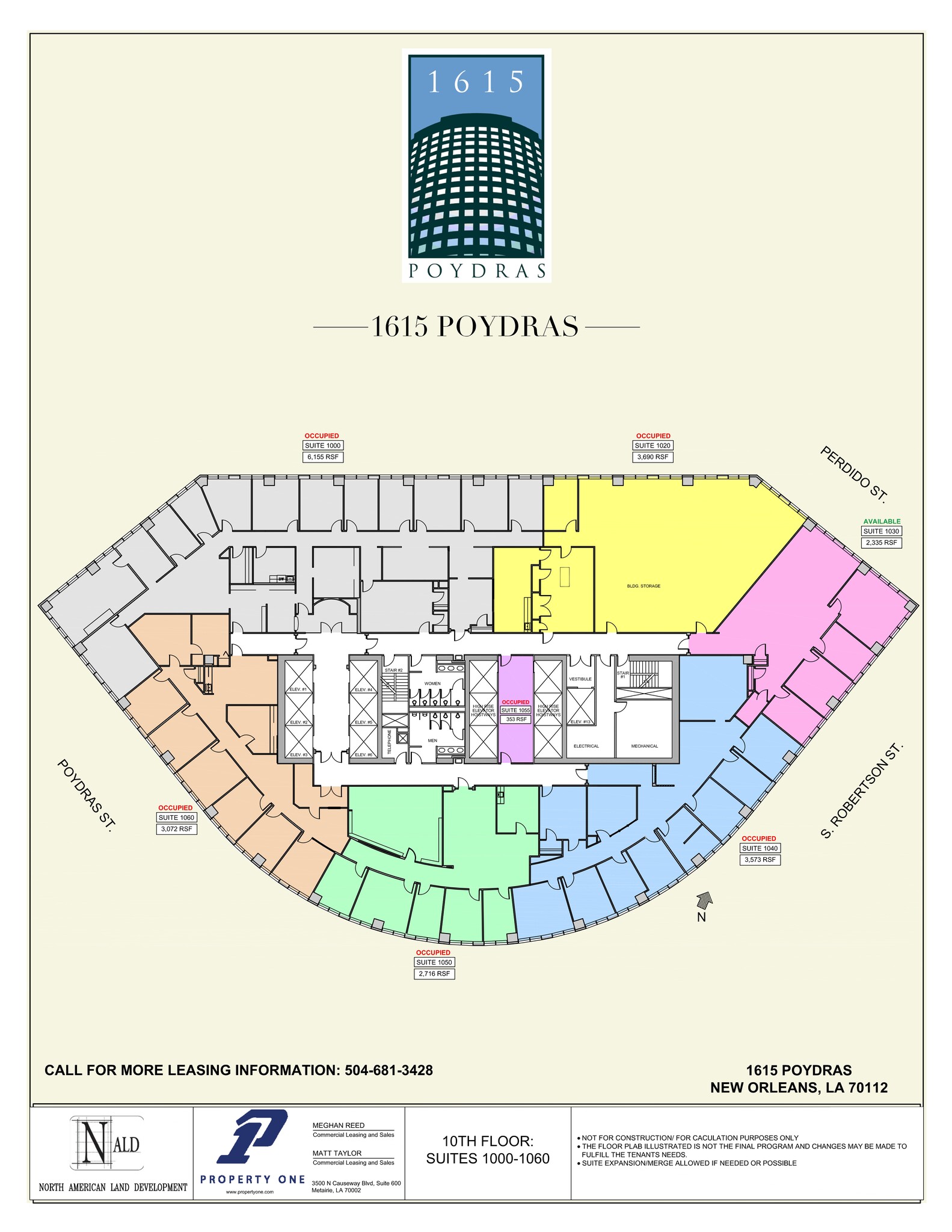 1615 Poydras St, New Orleans, LA à louer Plan de site– Image 1 sur 1