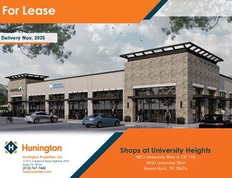 Plus de détails pour NEQ University Blvd. & CR 110 4550 University Blvd, Round Rock, TX - Bureau/Local commercial à louer