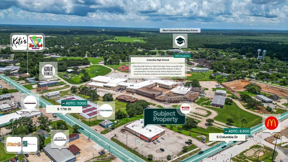 701 S 17th St, West Columbia, TX à vendre - Aérien – Image 2 sur 2