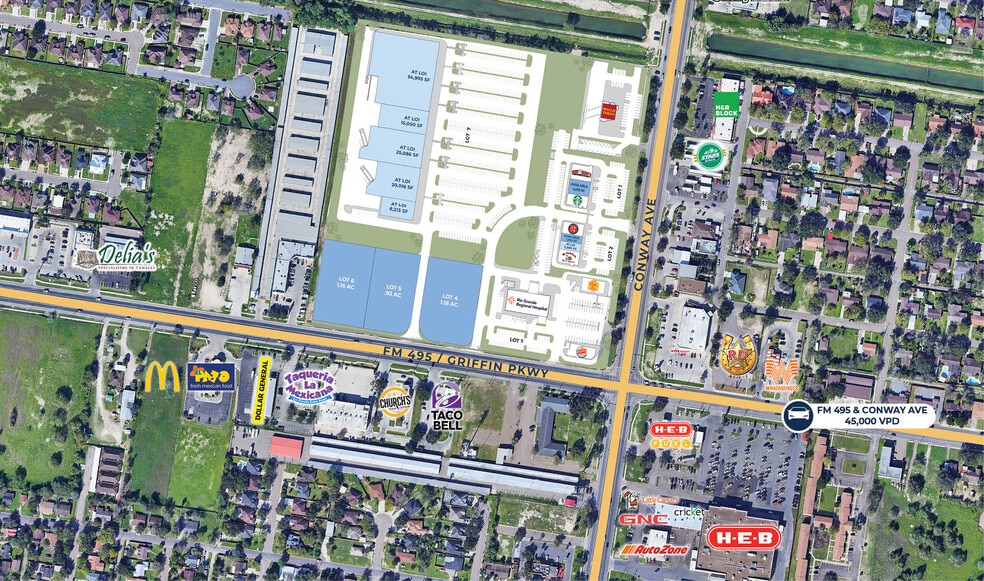 NWC FM 495 & Conway, Mission, TX à louer - Aérien – Image 3 sur 4