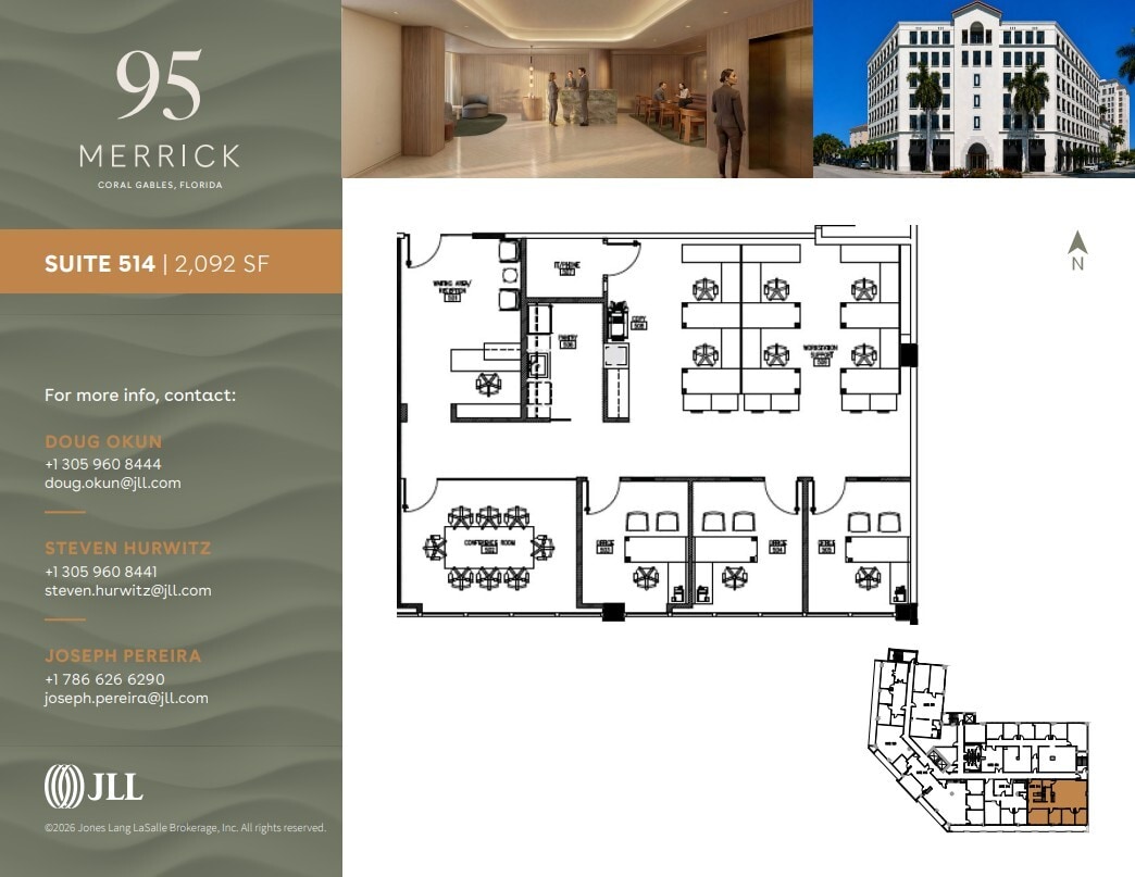 95 Merrick Way, Coral Gables, FL à louer Plan d’étage– Image 1 sur 1