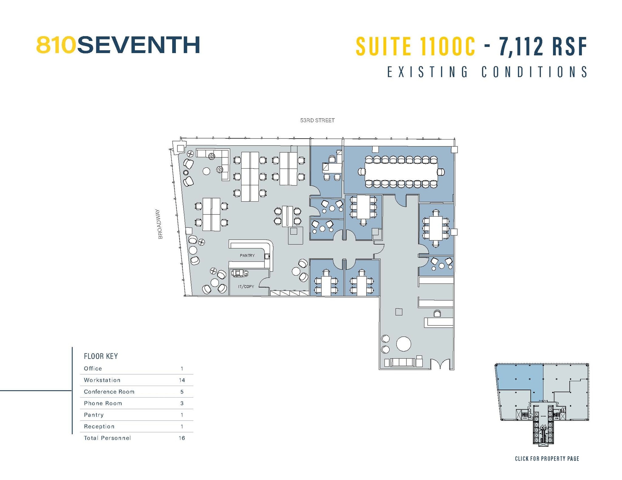 810 Seventh Ave, New York, NY à louer Plan d’étage– Image 1 sur 1